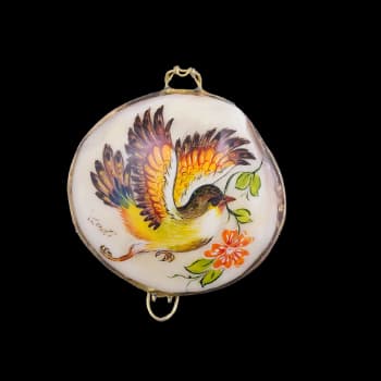 جعبه جواهرات نقاشی مینیاتور روی صدف